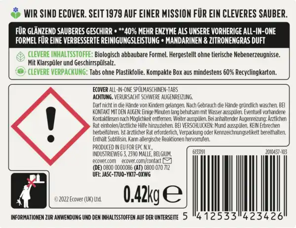 Bild 2 von Ecover Spülmaschinentabs All-In-One Power 24 Tabs