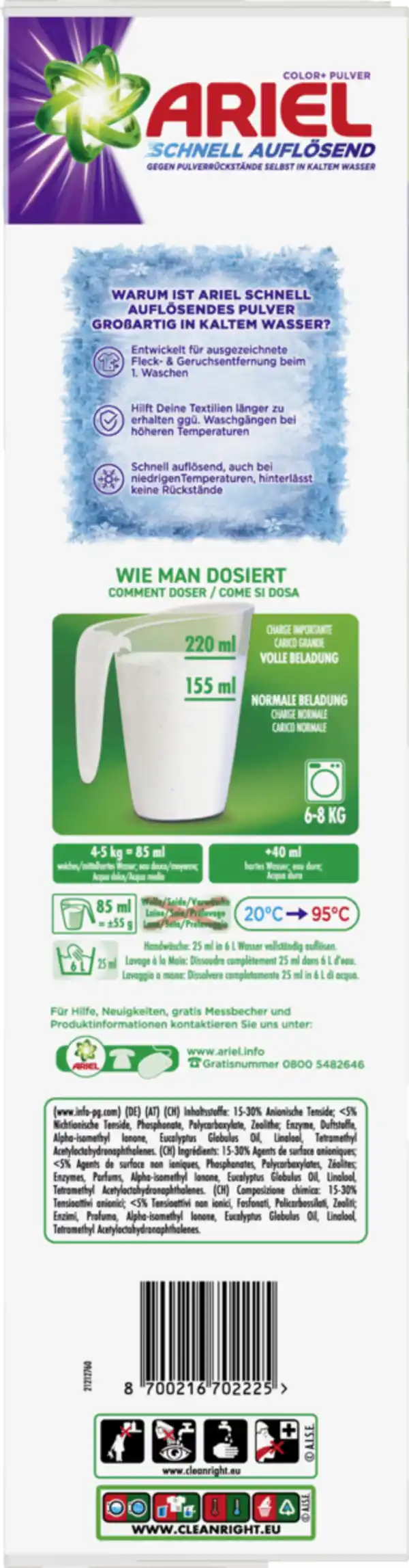 Bild 3 von Ariel Colorwaschmittel Pulver Color, 72 WL