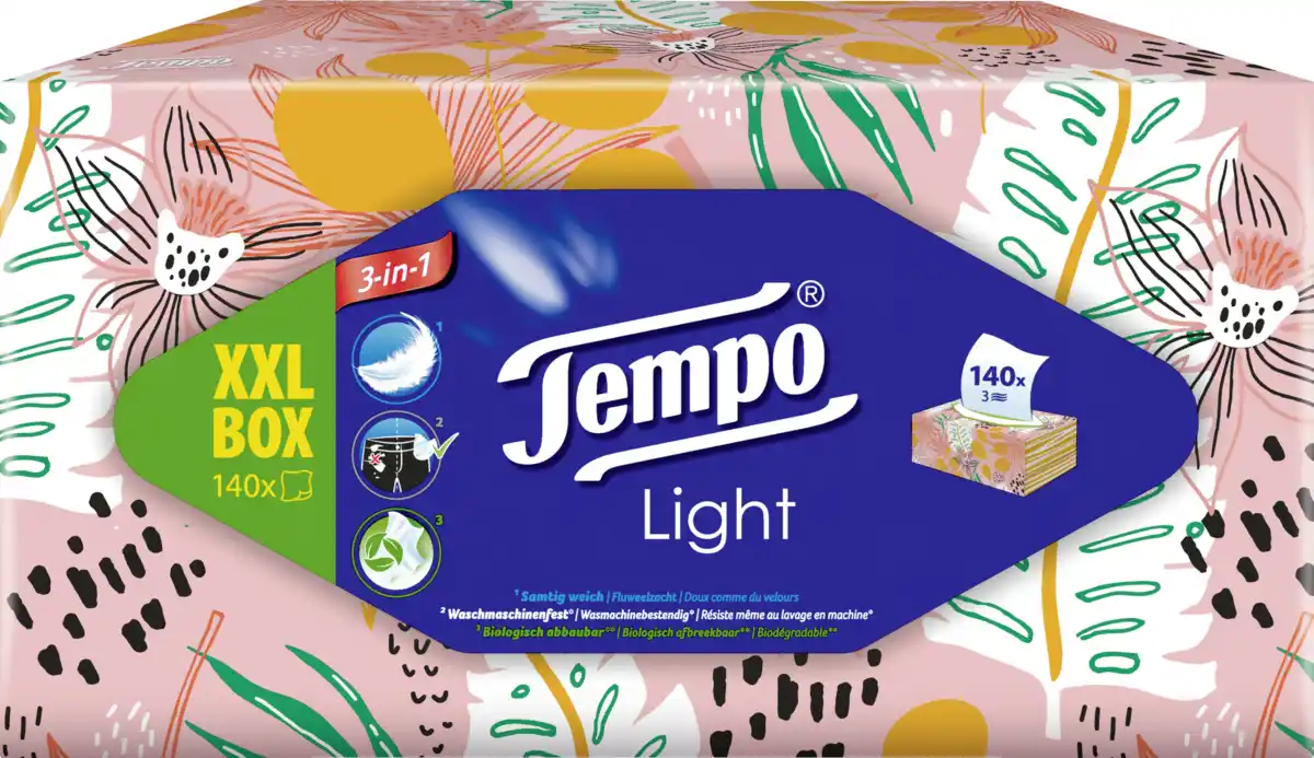 Bild 1 von Tempo 3in1 Taschentücher Light XXL Box