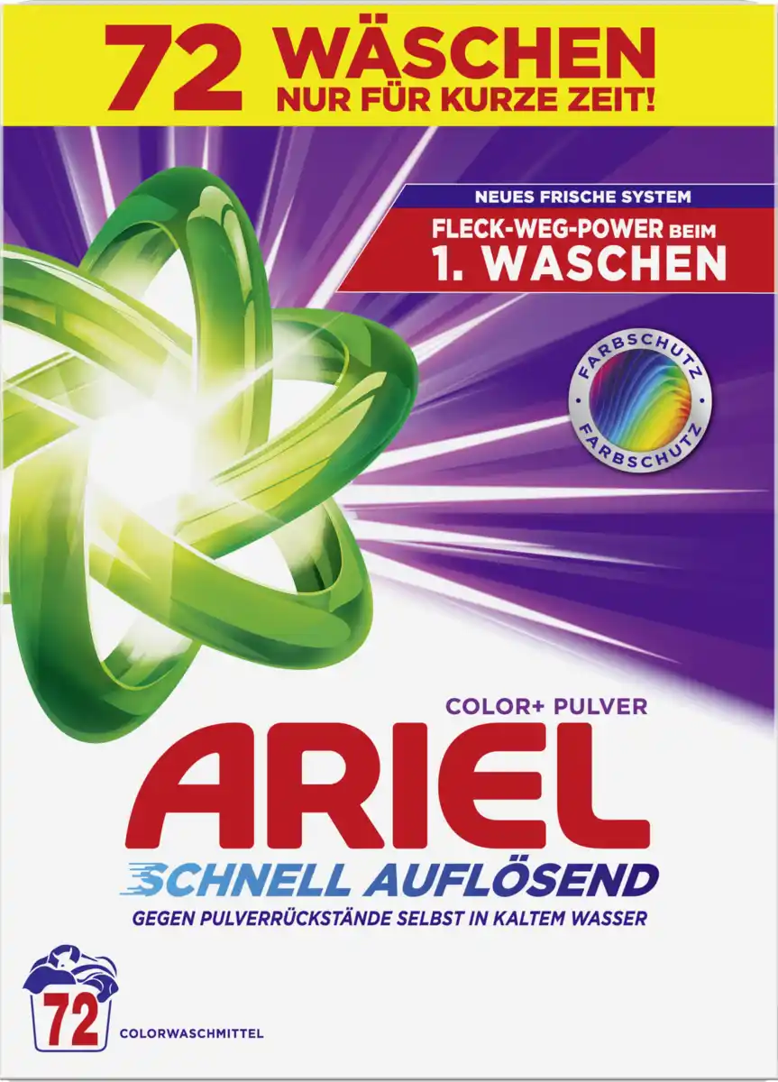 Bild 1 von Ariel Colorwaschmittel Pulver Color, 72 WL