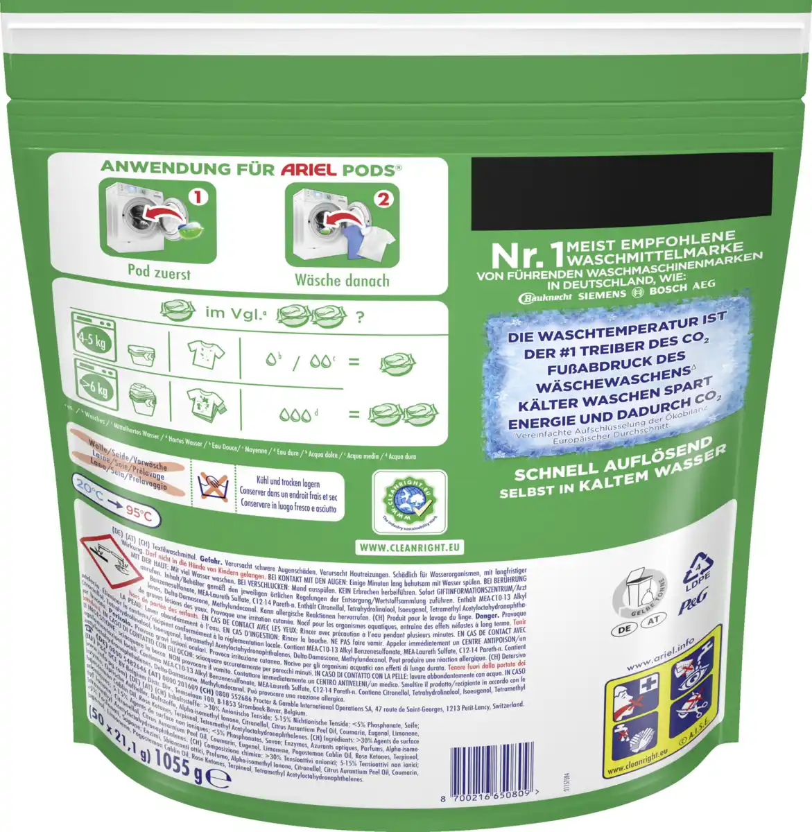 Bild 2 von Ariel Vollwaschmittel Flüssig Pods Universal 100WL, 100 WL