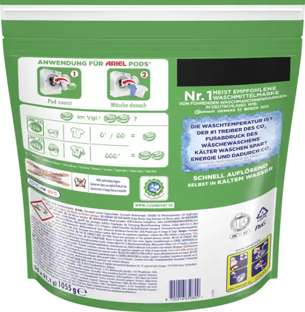 Bild 2 von Ariel Vollwaschmittel Flüssig Pods Universal 100WL, 100 WL
