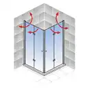 Bild 2 von Eckeinstieg »Alexa Style 2.0«, BxH: 80 x 192 cm, Sicherheitsglas, transparent/aluminiumfarben