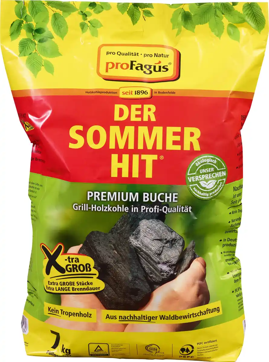 Bild 1 von Profagus Buchengrillholzkohle 7 kg Beutel