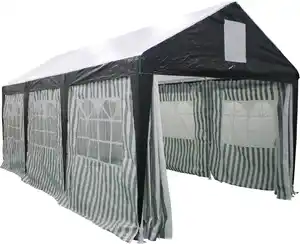 TrendLine Großraumzelt 300 x 600 cm grün-weiß, inkl. 2 Giebelseitenteilen