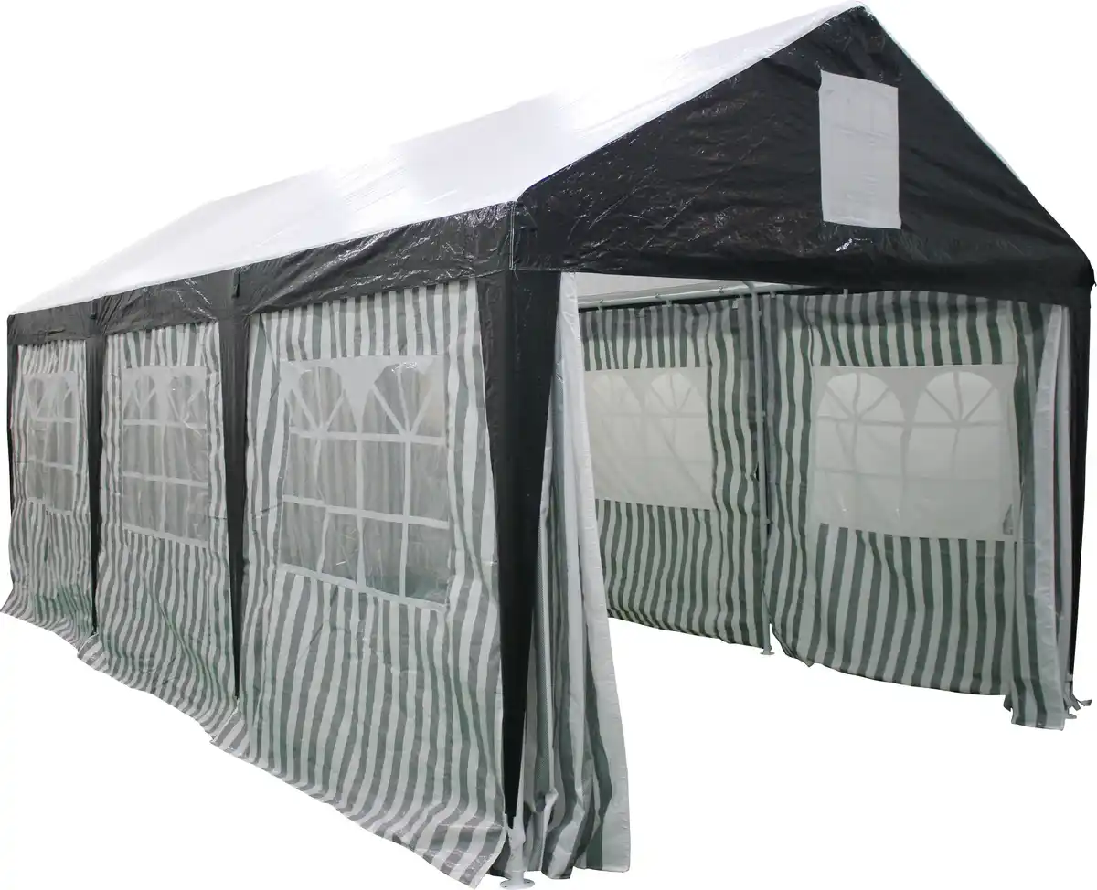 Bild 1 von TrendLine Großraumzelt 300 x 600 cm grün-weiß, inkl. 2 Giebelseitenteilen