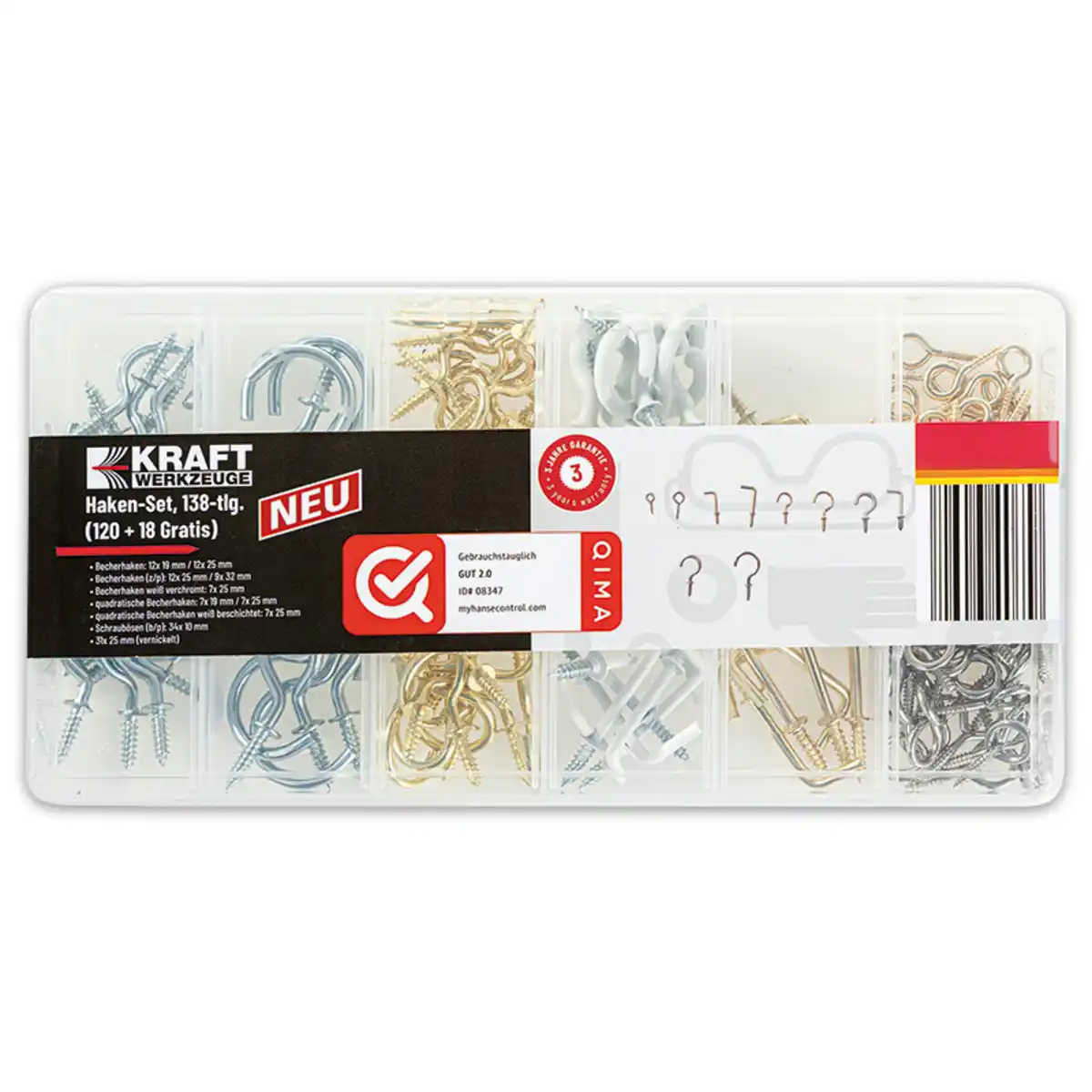 Bild 1 von Kraft Werkzeuge Haken-Set 138tlg.