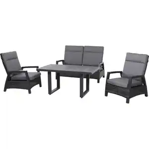 Siena Garden Lounge-Set 'Taranto' blau-grau 4-teilig
