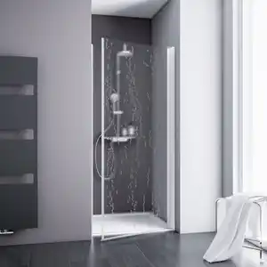Drehtür »Alexa Style 2.0«, in Nische, Höhe: 192 cm, chromfarben, Scheibenstärke: 5 mm