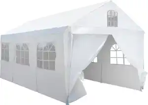 Primaster Großraumzelt 600 x 300 cm inkl. 2 Giebelseitenteilen weiß