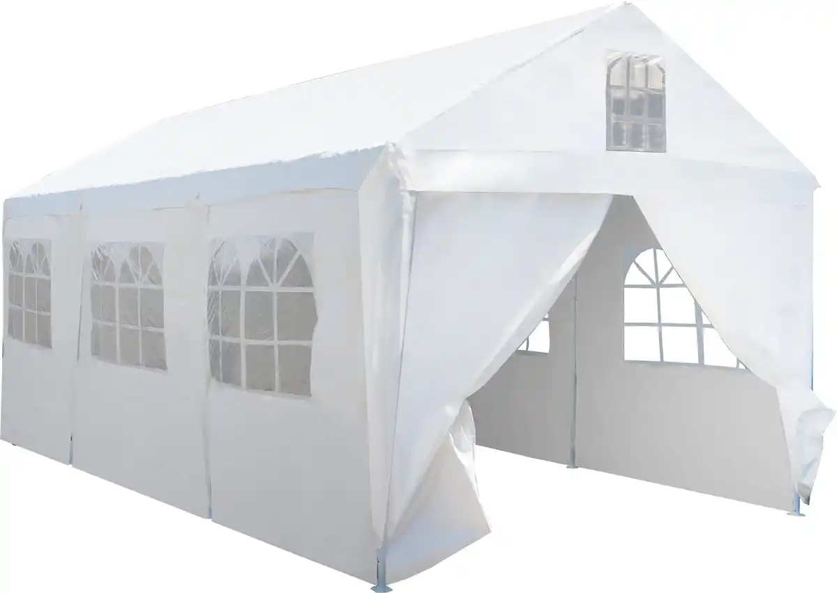 Bild 1 von Primaster Großraumzelt 600 x 300 cm inkl. 2 Giebelseitenteilen weiß