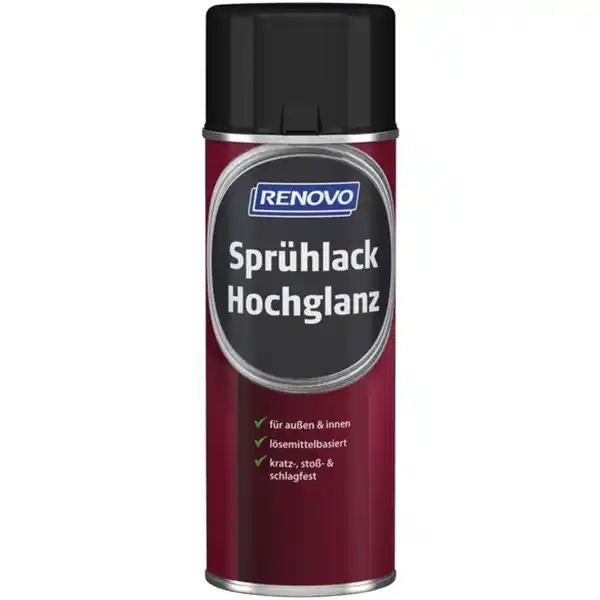 Bild 1 von Sprühlack, verkehrsschwarz RAL 9017, hochglänzend, 400ml