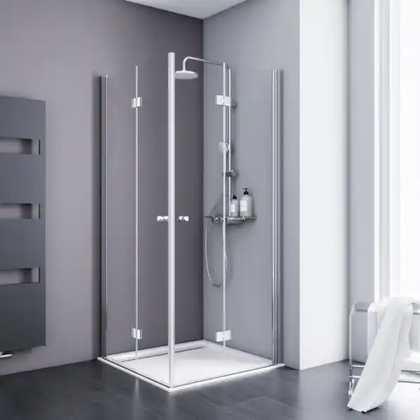Bild 1 von Eckeinstieg »Alexa Style 2.0«, BxH: 100 x 192 cm, Sicherheitsglas, transparent/aluminiumfarben