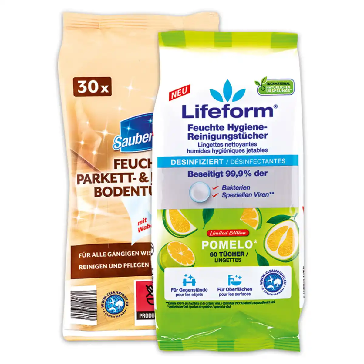 Bild 1 von Saubermax/Lifeform Feuchte Boden-/ Reinigungstücher