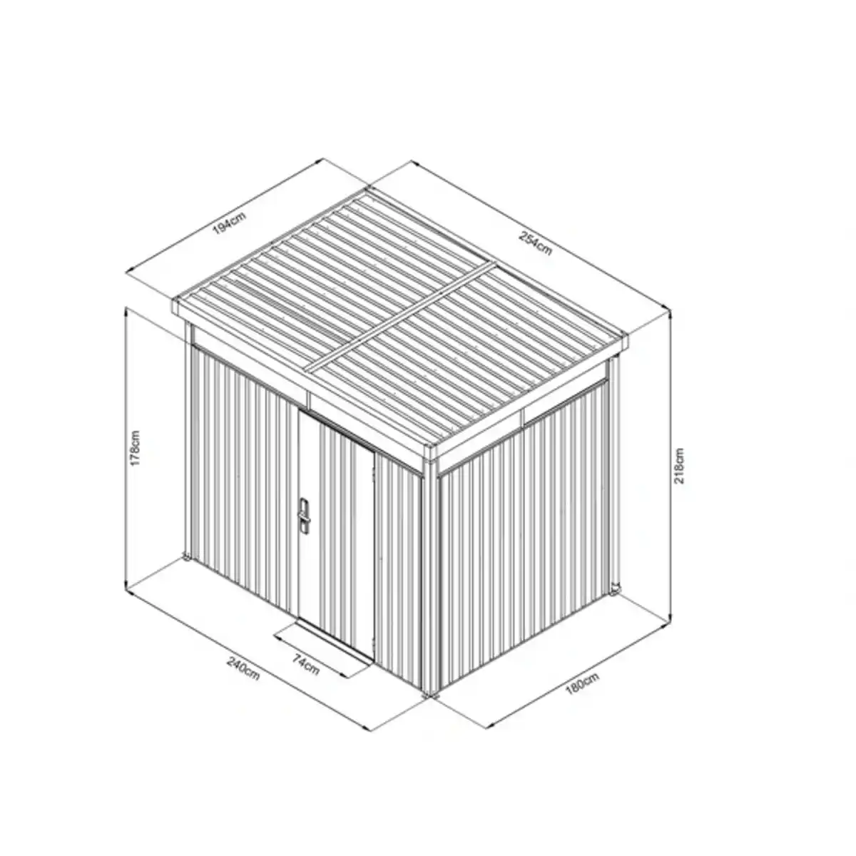 Bild 2 von Systemhaus »Premium«, Gr. 2, LxBxH: 194 x 254 x 218 cm, quarzgrau