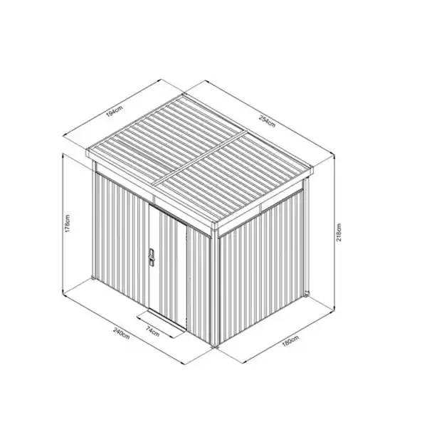 Bild 2 von Systemhaus »Premium«, Gr. 2, LxBxH: 194 x 254 x 218 cm, quarzgrau