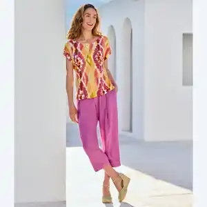 Damen-Culotte aus Viskose und Leinen