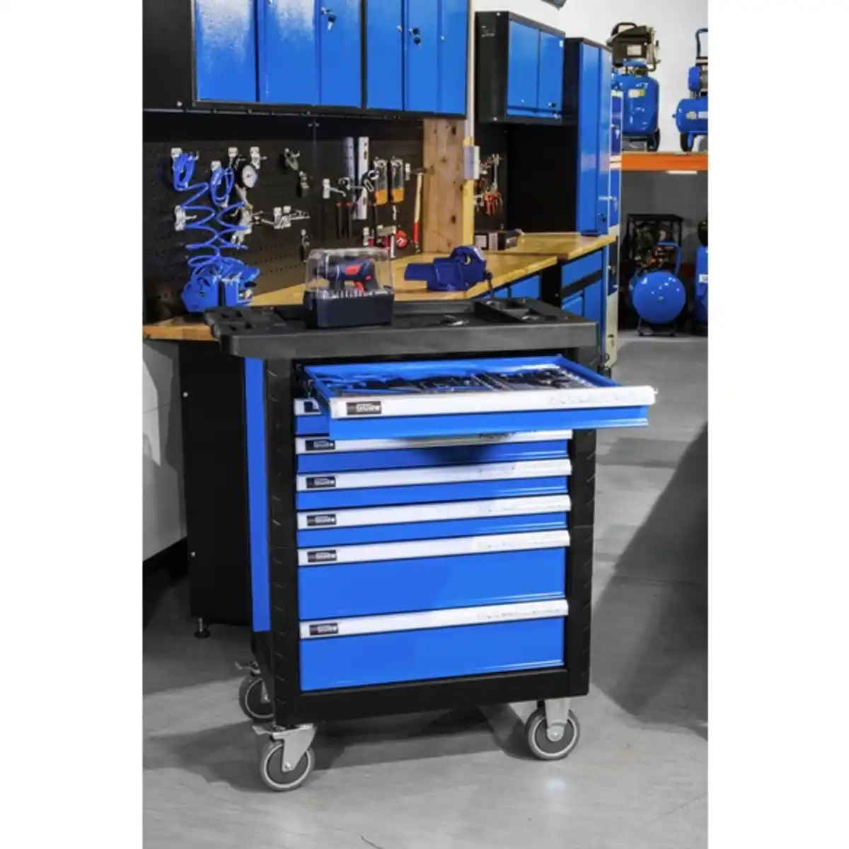 Bild 4 von Werkstattwagen »Premium GWP 07«, 250-tlg., mit 7 Schubladen, blau