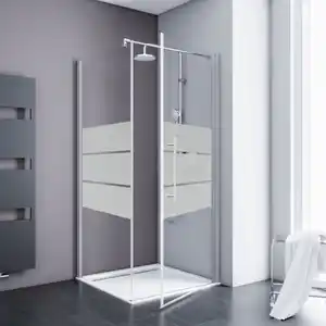 Duschwand »Alexa Style 2.0«, BxH: 90 x 200 cm, ESG, Drehtür mit Seitenwand, Ecke