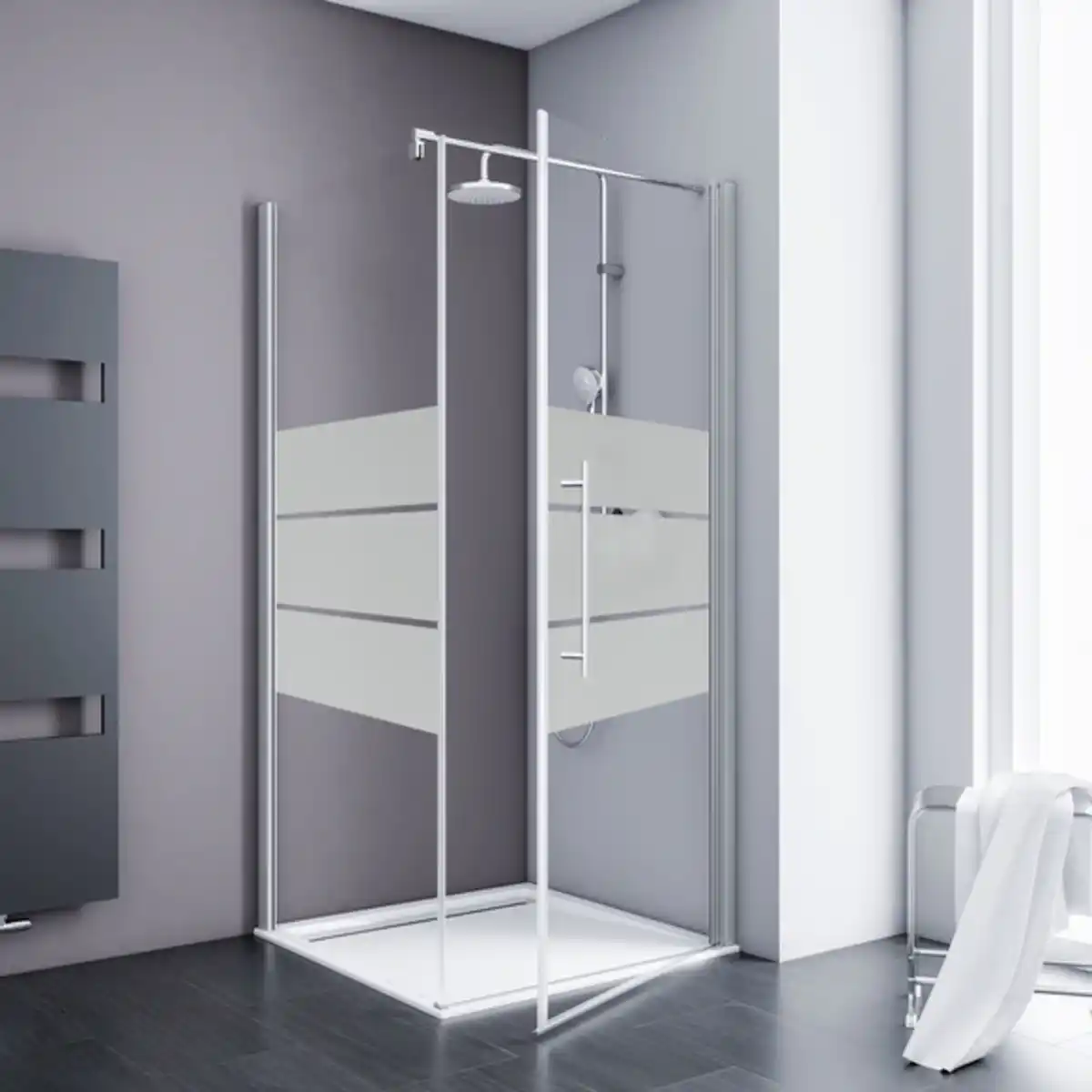 Bild 1 von Duschwand »Alexa Style 2.0«, BxH: 90 x 200 cm, ESG, Drehtür mit Seitenwand, Ecke