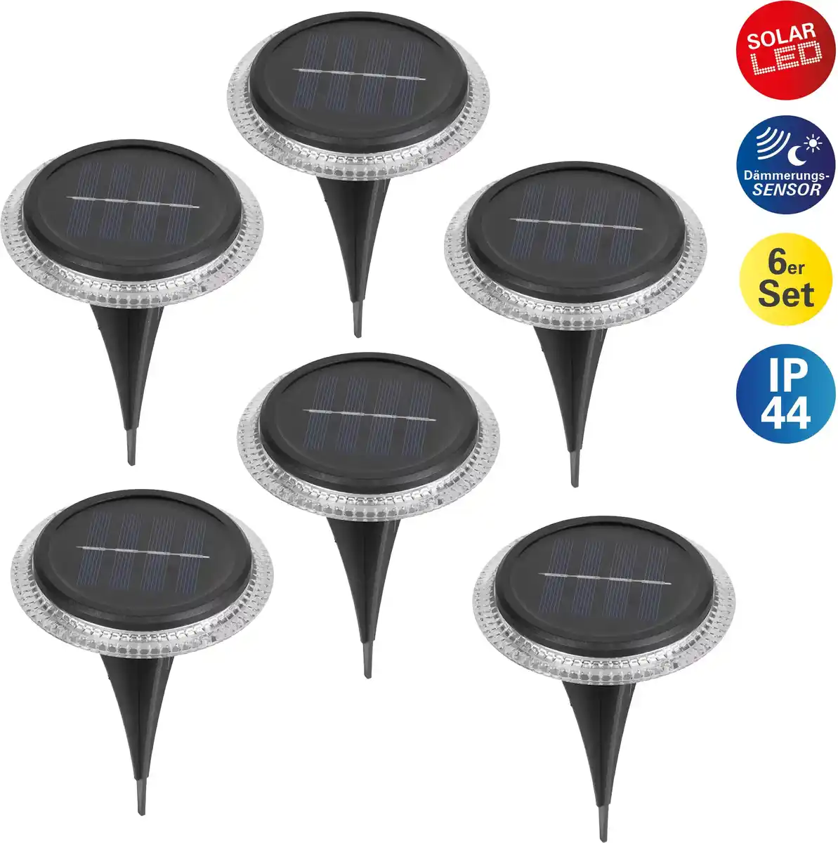 Bild 1 von Light & More LED Solarleuchte Kane mit Erdspieß Dämmerungssensor 6er Set