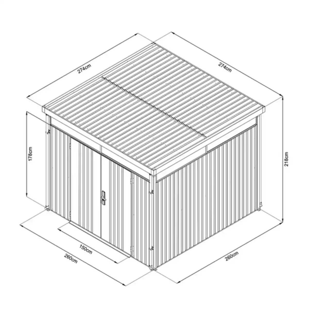 Bild 2 von Systemhaus »Premium«, Gr. 4, LxBxH: 274 x 274 x 218 cm, quarzgrau