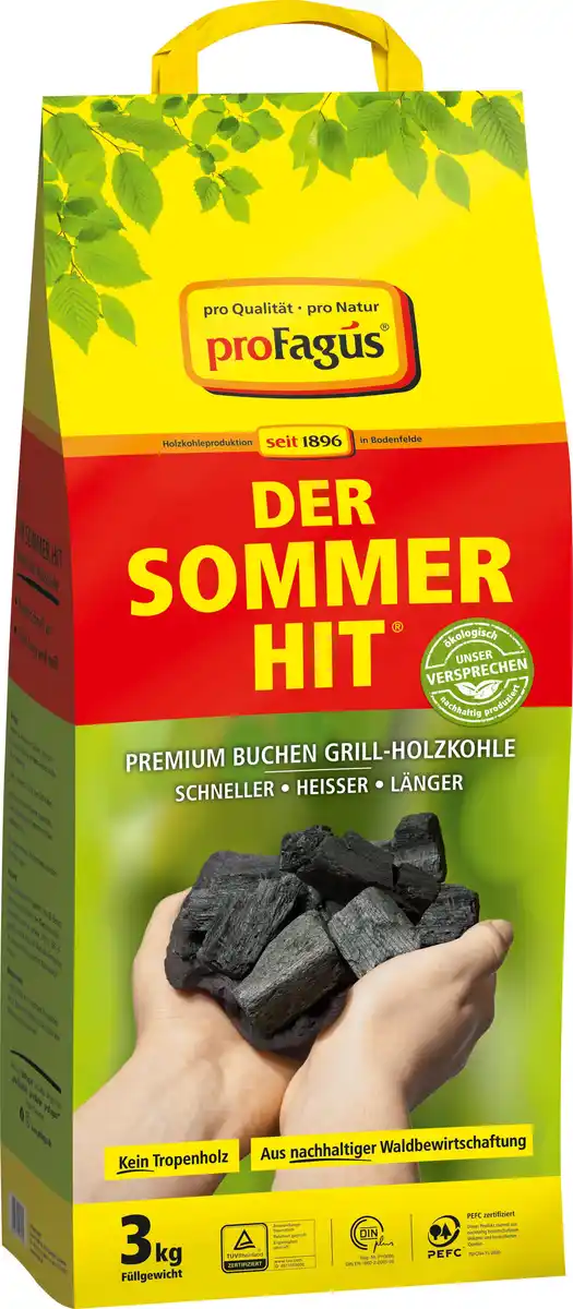Bild 1 von Profagus Buchen Grill-Holzkohle der Sommer Hit 3 kg