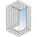 Bild 3 von Duschkabine »Alexa Style 2.0«, Duschwand Walk In, 90 x 200 cm, Mattschwarz