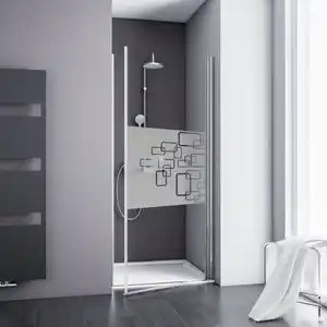 Drehtür »Alexa Style 2.0«, in Nische, Höhe: 192 cm, chromfarben, Scheibenstärke: 5 mm