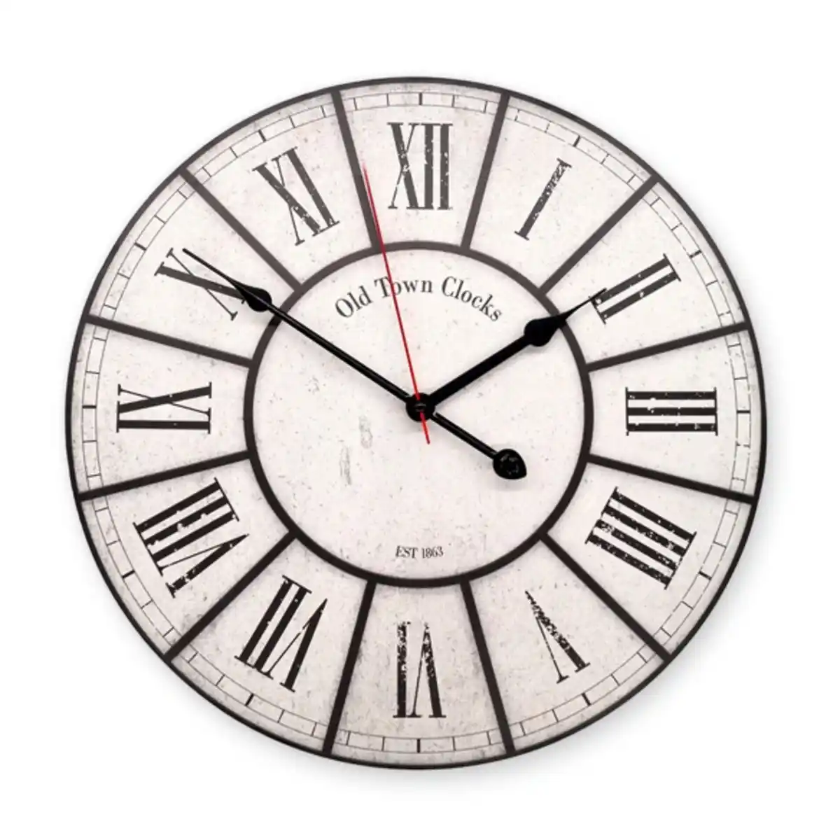Bild 1 von Wanduhr (Analog), Ø: 40 cm, Vintage-Optik, schwarz/beige