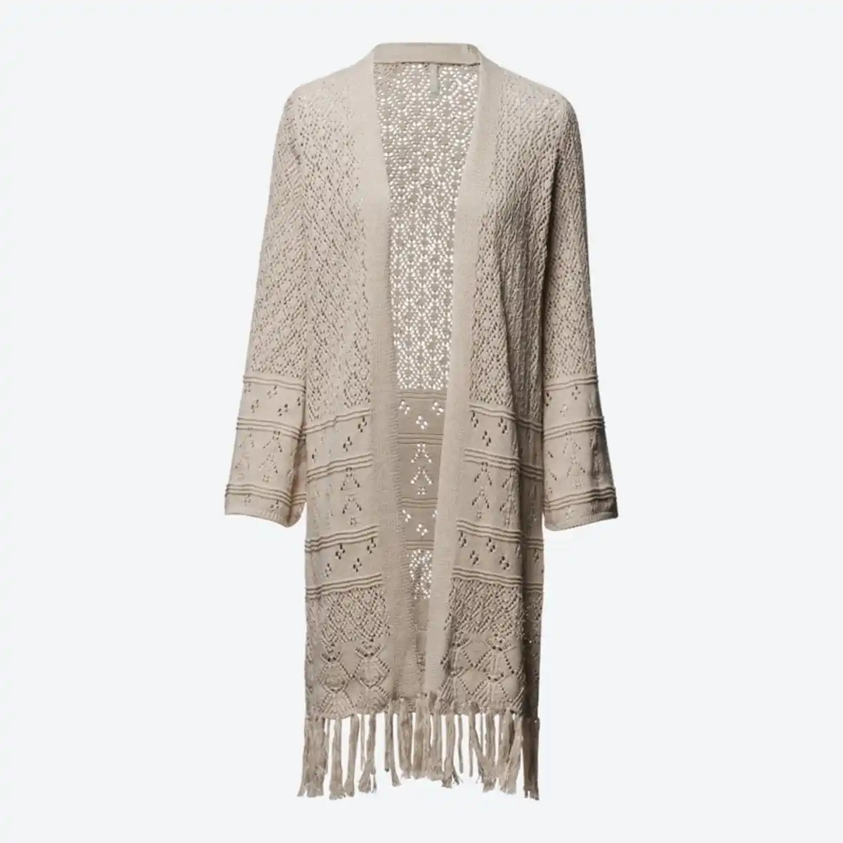 Bild 4 von Damen-Langstrickjacke mit Ajourmuster