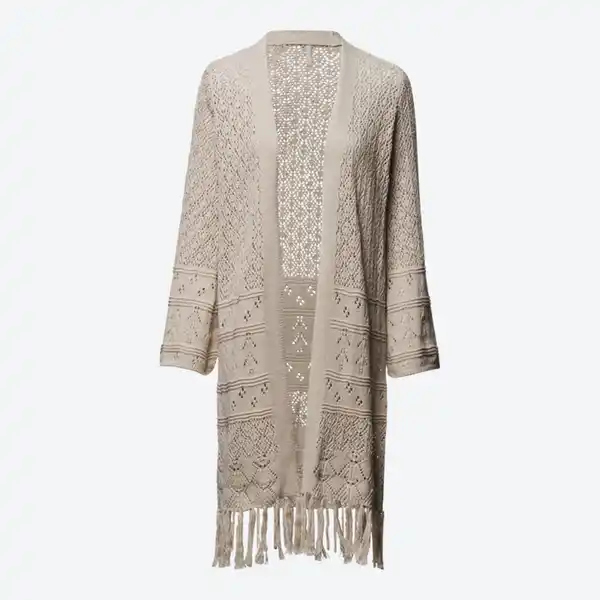 Bild 4 von Damen-Langstrickjacke mit Ajourmuster