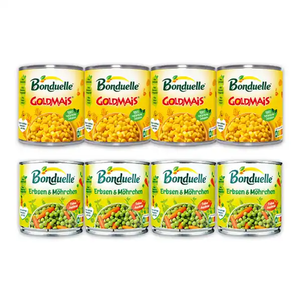 Bild 1 von Bonduelle Kidney Bohnen / Erbsen & Möhrchen / Goldmais