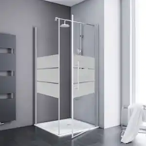Duschwand »Alexa Style 2.0«, BxH: 80 x 200 cm, ESG, Drehtür mit Seitenwand, Ecke