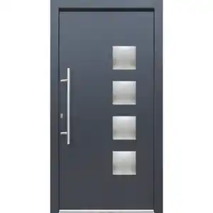 Alu-Kunststoffhaustür 'Lugano' anthrazit/weiß 110 x 210 cm, Anschlag links