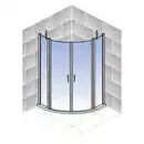 Bild 4 von Runddusche »Alexa Style 2.0«, BxH: 80 x 192 cm, ESG, Schwenktür, Ecke