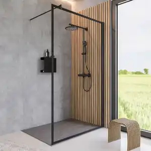 Walk-In Dusche »Black Style«, Höhe: 200 cm, eckig, mattschwarz