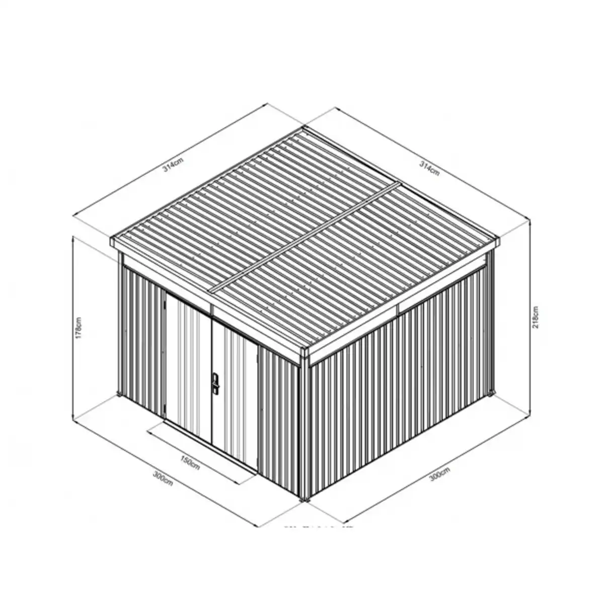 Bild 2 von Systemhaus »Premium«, Gr. 5, LxBxH: 314 x 314 x 218 cm, quarzgrau