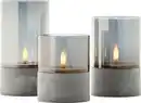 Bild 1 von Brilliant LED Tischleuchten Kerzen Bougie grau rauchglas 3 Stück
