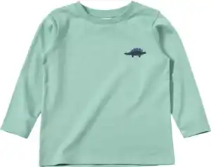 ALANA Langarmshirt mit Dino-Stickerei, grün, Gr. 104