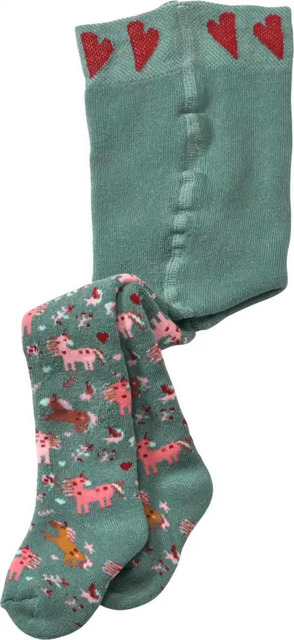 Bild 1 von PUSBLU Thermostrumpfhose mit Tier-Motiv, grün, Gr. 74/80