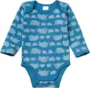 Bild 1 von ALANA Langarmbody mit Elefanten-Muster, blau, Gr. 86/92