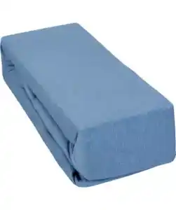 Baumwoll-Spannbettlaken, blau