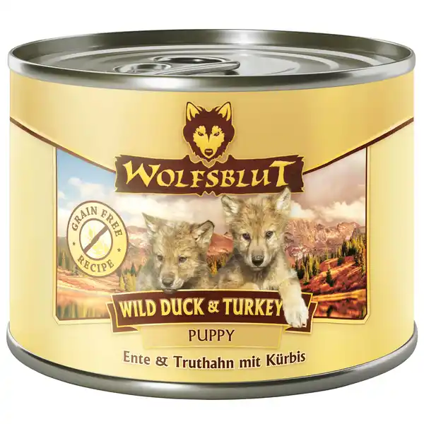 Bild 1 von Wolfsblut Hundenassfutter Wild Duck&Turkey Puppy Truthhahn&Ente, 200 g