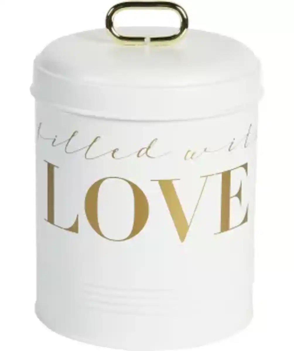 Bild 1 von Keksdose aus Blech, Weiß/gold