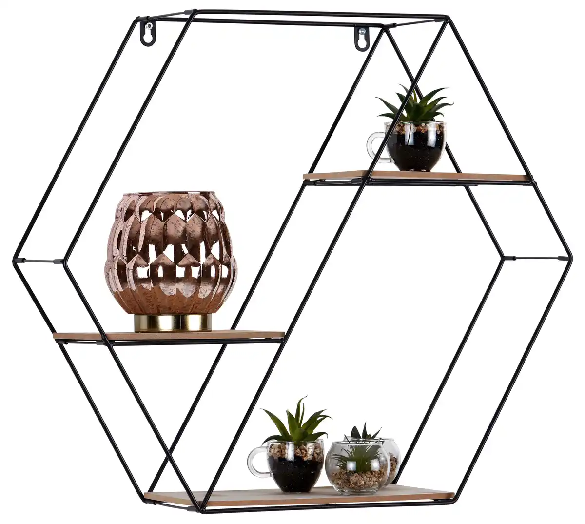 Bild 1 von Wandregal in Naturfarben/Schwarz, Naturfarben, Schwarz