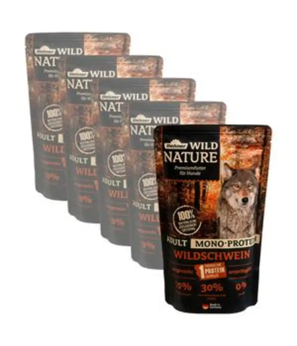 Bild 1 von Dehner Wild Nature Nassfutter für Hunde Mono-Protein Adult, Wildschwein, 5 x 500 g