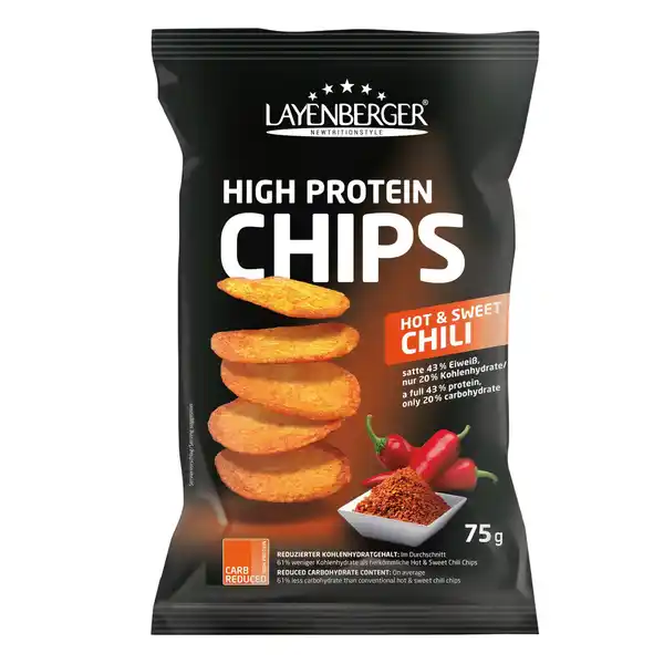 Bild 1 von Layenberger High Protein Chips Sweet Chili, 75 g