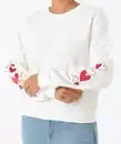 Bild 1 von Sweatshirt mit Stickereien, offwhite
