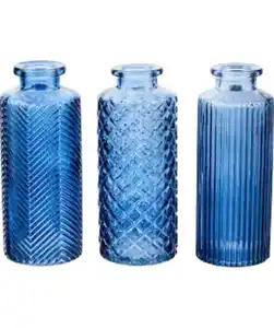 Strukturierte Glasvasen, blau